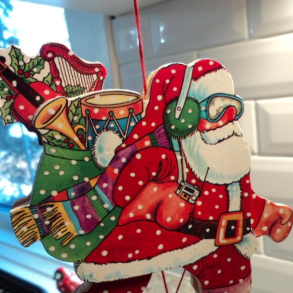 vintage Christmas wooden pull string ornament - Picture 4 of 4